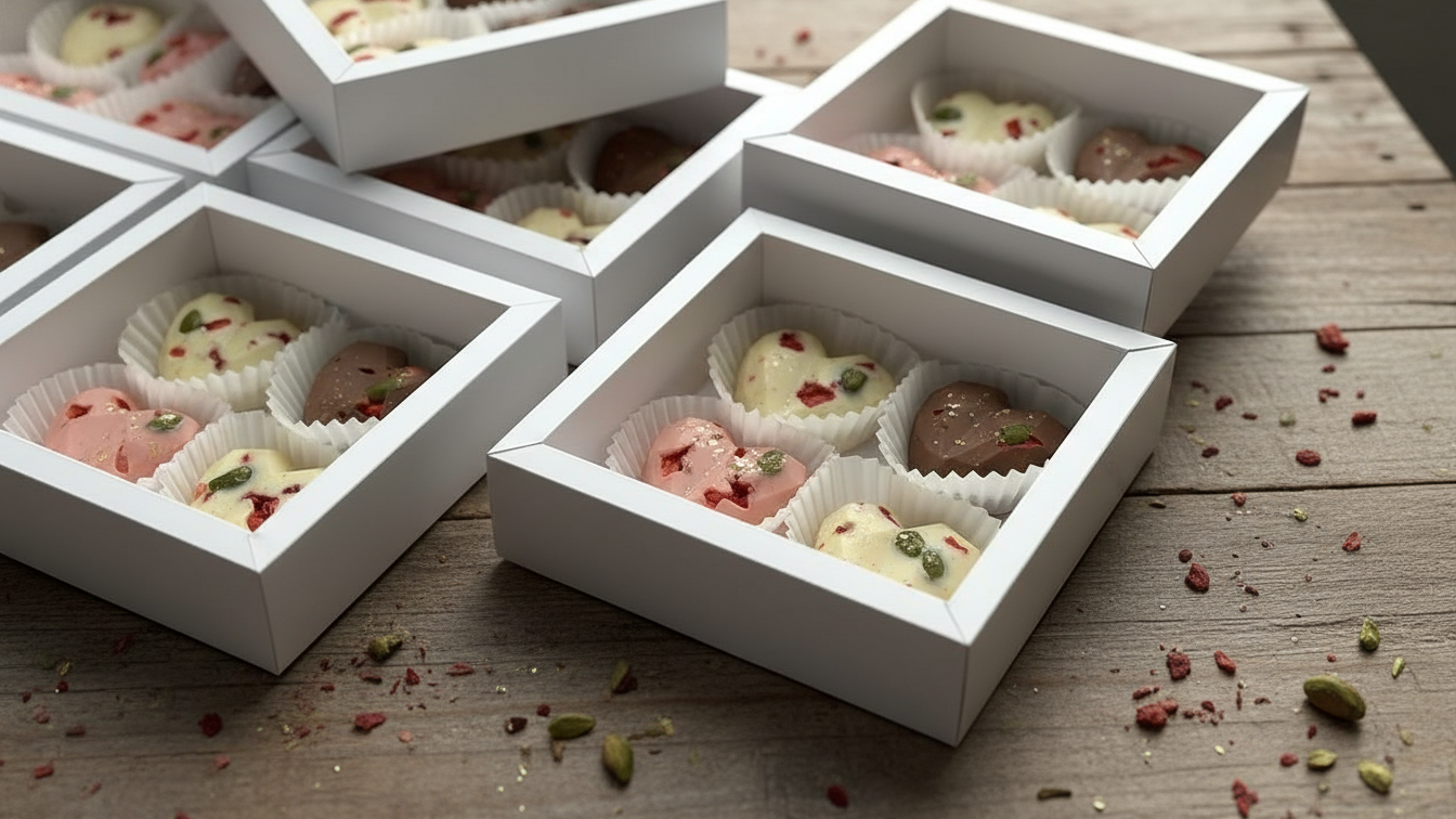 Box of 4 Heart shape Chocolate