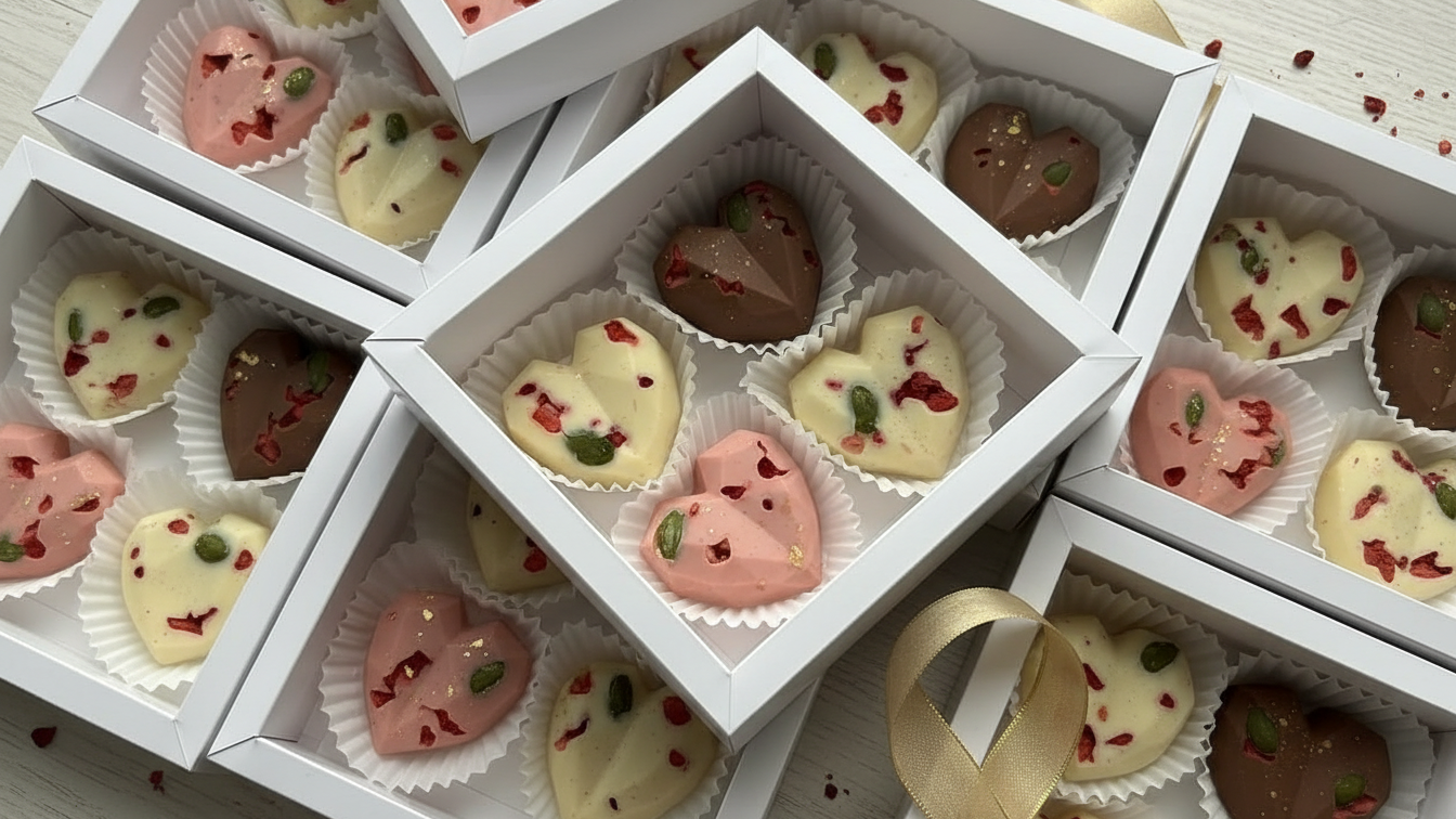 Box of 4 Heart shape Chocolate